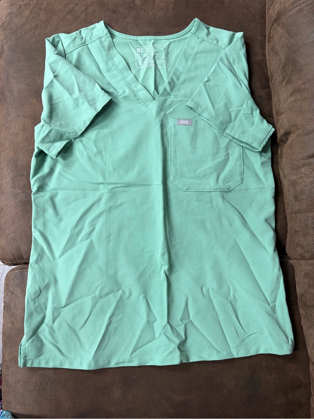 FIGS V-Neck Scrub Top — Jade Green